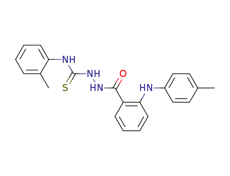 Molecular Structure of 61808-42-2 (Benzoic acid, 2-[(4-methylphenyl)amino]-,
2-[[(2-methylphenyl)amino]thioxomethyl]hydrazide)