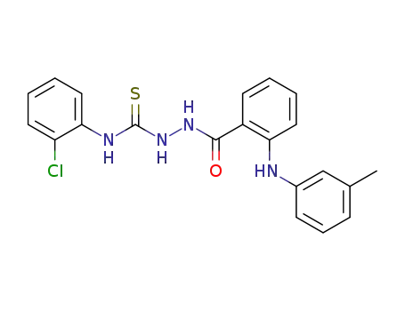 Molecular Structure of 61807-94-1 (Benzoic acid, 2-[(3-methylphenyl)amino]-,
2-[[(2-chlorophenyl)amino]thioxomethyl]hydrazide)