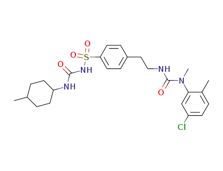 Benzenesulfonamide,
4-[2-[[[(5-chloro-2-methylphenyl)methylamino]carbonyl]amino]ethyl]-N-[[(
4-methylcyclohexyl)amino]carbonyl]-