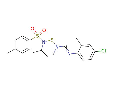 Molecular Structure of 69954-68-3 (Benzenesulfonamide,
N-[[[[(4-chloro-2-methylphenyl)imino]methyl]methylamino]thio]-4-methyl-
N-(1-methylethyl)-)