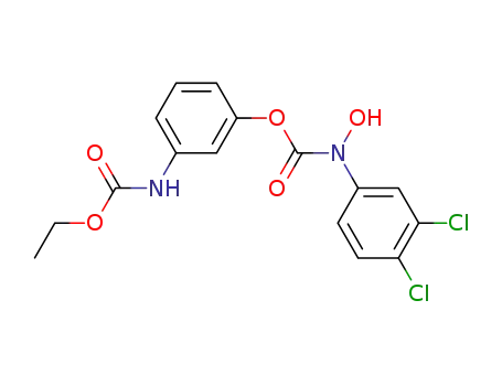Molecular Structure of 61195-61-7 (Carbamic acid, (3,4-dichlorophenyl)hydroxy-,
3-[(ethoxycarbonyl)amino]phenyl ester)