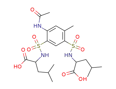 Molecular Structure of 62374-71-4 (L-Leucine,
N,N'-[[4-(acetylamino)-6-methyl-1,3-phenylene]bis(sulfonyl)]bis-)