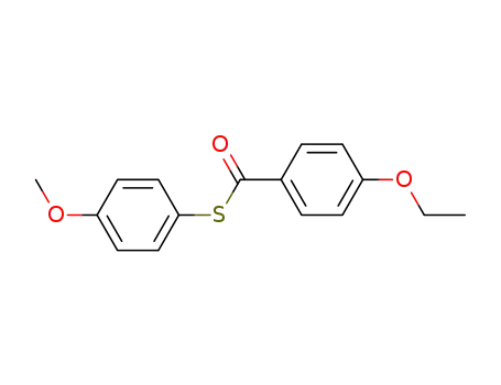 Molecular Structure of 62525-72-8 (Benzenecarbothioic acid, 4-ethoxy-, S-(4-methoxyphenyl) ester)