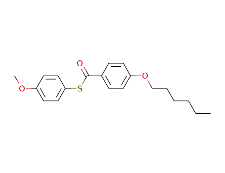 Molecular Structure of 62525-76-2 (Benzenecarbothioic acid, 4-(hexyloxy)-, S-(4-methoxyphenyl) ester)