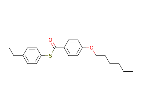 Molecular Structure of 62525-95-5 (Benzenecarbothioic acid, 4-(hexyloxy)-, S-(4-ethylphenyl) ester)