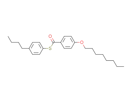 Molecular Structure of 61519-04-8 (Benzenecarbothioic acid, 4-(octyloxy)-, S-(4-butylphenyl) ester)