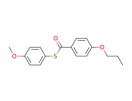 Molecular Structure of 62525-73-9 (Benzenecarbothioic acid, 4-propoxy-, S-(4-methoxyphenyl) ester)