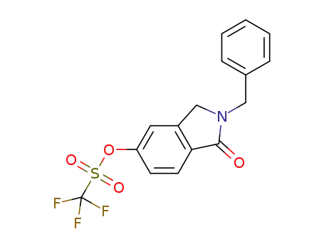 Molecular Structure of 918330-10-6 (Methanesulfonic acid, 1,1,1-trifluoro-,
2,3-dihydro-1-oxo-2-(phenylmethyl)-1H-isoindol-5-yl ester)
