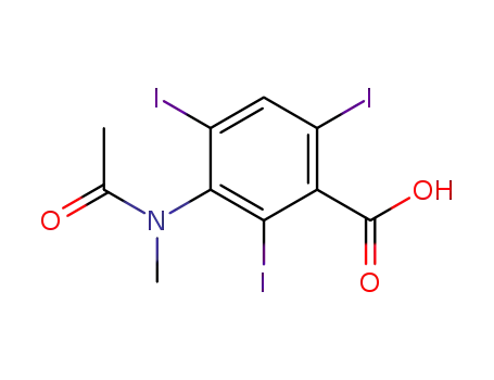 Molecular Structure of 14892-42-3 (Benzoic acid, 3-(acetylmethylamino)-2,4,6-triiodo-)