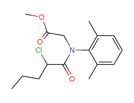 Molecular Structure of 64680-27-9 (Glycine, N-(2-chloro-1-oxopentyl)-N-(2,6-dimethylphenyl)-, methyl ester)
