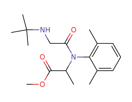 Molecular Structure of 63047-21-2 (Alanine, N-[N-(1,1-dimethylethyl)glycyl]-N-(2,6-dimethylphenyl)-, methyl
ester)