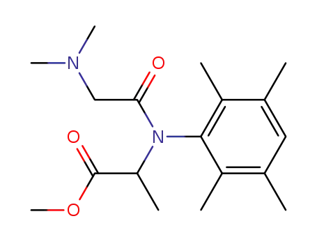 Molecular Structure of 63047-53-0 (Alanine, N-(N,N-dimethylglycyl)-N-(2,3,5,6-tetramethylphenyl)-, methyl
ester)