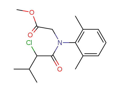 Molecular Structure of 64680-34-8 (Glycine, N-(2-chloro-3-methyl-1-oxobutyl)-N-(2,6-dimethylphenyl)-,
methyl ester)