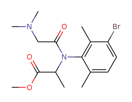 Molecular Structure of 63047-30-3 (Alanine, N-(3-bromo-2,6-dimethylphenyl)-N-(N,N-dimethylglycyl)-,
methyl ester)