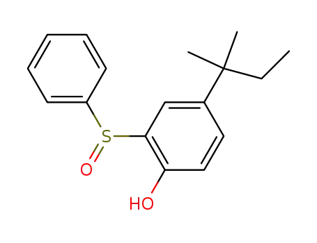Molecular Structure of 64790-85-8 (Phenol, 4-(1,1-dimethylpropyl)-2-(phenylsulfinyl)-)