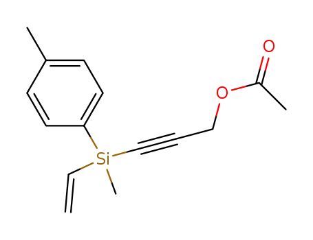 Molecular Structure of 61209-38-9 (2-Propyn-1-ol, 3-[ethenylmethyl(4-methylphenyl)silyl]-, acetate)