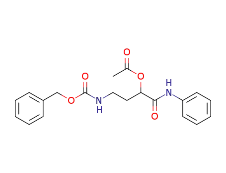 Molecular Structure of 62735-68-6 (Carbamic acid, [3-(acetyloxy)-4-oxo-4-(phenylamino)butyl]-,
phenylmethyl ester)