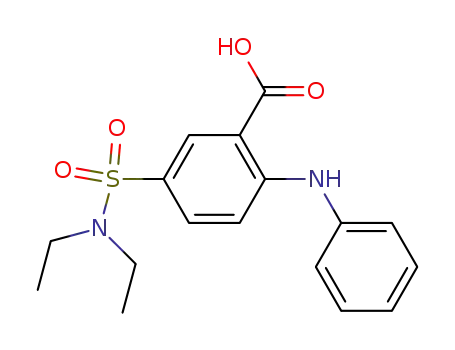 Molecular Structure of 62310-18-3 (Benzoic acid, 5-[(diethylamino)sulfonyl]-2-(phenylamino)-)
