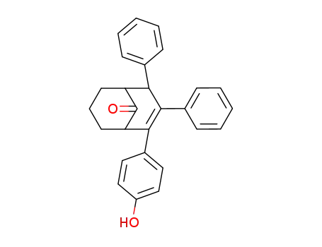 Molecular Structure of 61078-59-9 (Bicyclo[3.3.1]non-2-en-9-one, 2-(4-hydroxyphenyl)-3,4-diphenyl-)