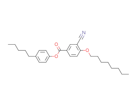 Molecular Structure of 62435-29-4 (Benzoic acid, 3-cyano-4-(octyloxy)-, 4-pentylphenyl ester)