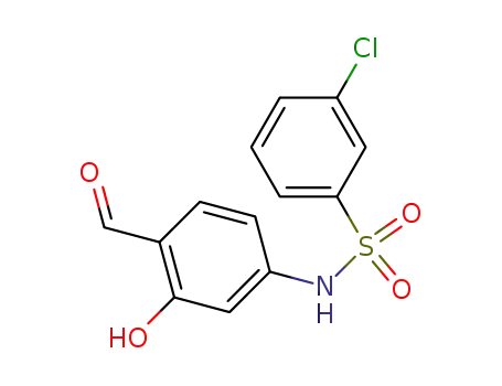 Molecular Structure of 62119-71-5 (Benzenesulfonamide, 3-chloro-N-(4-formyl-3-hydroxyphenyl)-)