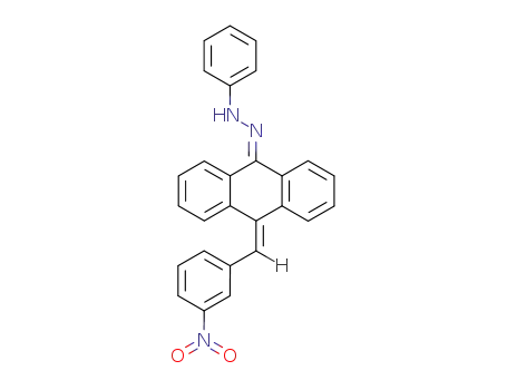 Molecular Structure of 69545-05-7 (9(10H)-Anthracenone, 10-[(3-nitrophenyl)methylene]-, phenylhydrazone)