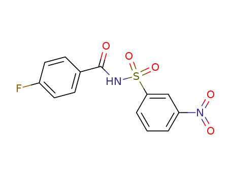 Molecular Structure of 63209-93-8 (Benzamide, 4-fluoro-N-[(3-nitrophenyl)sulfonyl]-)