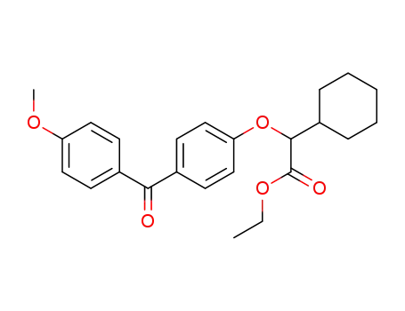 Molecular Structure of 67390-60-7 (Cyclohexaneacetic acid, a-[4-(4-methoxybenzoyl)phenoxy]-, ethyl ester)