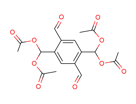 Molecular Structure of 62396-88-7 (1,4-Benzenedicarboxaldehyde, 2,5-bis[bis(acetyloxy)methyl]-)