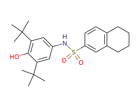 Molecular Structure of 61551-44-8 (2-Naphthalenesulfonamide,
N-[3,5-bis(1,1-dimethylethyl)-4-hydroxyphenyl]-5,6,7,8-tetrahydro-)
