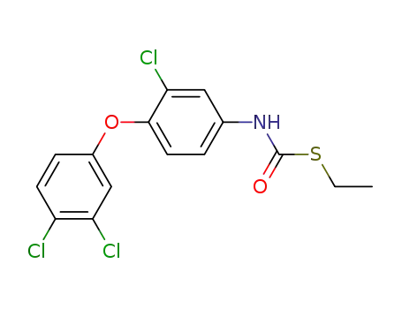 Molecular Structure of 60913-66-8 (Carbamothioic acid, [3-chloro-4-(3,4-dichlorophenoxy)phenyl]-, S-ethyl
ester)