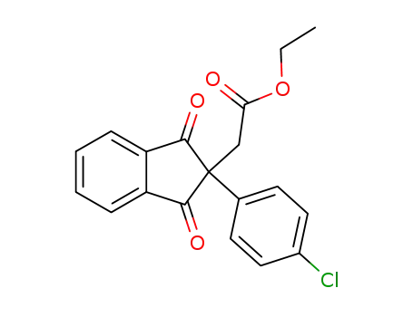 Molecular Structure of 25402-94-2 (1H-Indene-2-acetic acid, 2-(4-chlorophenyl)-2,3-dihydro-1,3-dioxo-,
ethyl ester)
