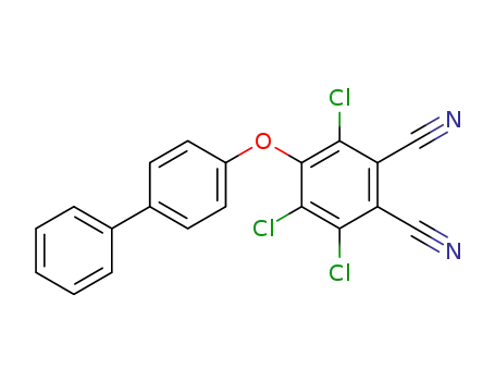 Molecular Structure of 57856-80-1 (1,2-Benzenedicarbonitrile, 4-([1,1'-biphenyl]-4-yloxy)-3,5,6-trichloro-)