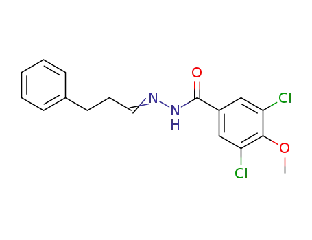 Molecular Structure of 23959-57-1 (Benzoic acid,3,5-dichloro-4-methoxy-, 2-(3-phenylpropylidene)hydrazide)