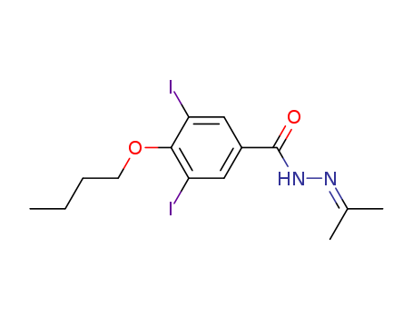 Benzoicacid, 4-butoxy-3,5-diiodo-, 2-(1-methylethylidene)hydrazide