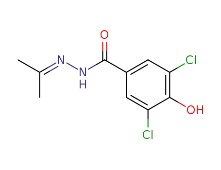 Molecular Structure of 23964-43-4 (Benzoic acid,3,5-dichloro-4-hydroxy-, 2-(1-methylethylidene)hydrazide)