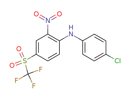 Molecular Structure of 2069-51-4 (Benzenamine, N-(4-chlorophenyl)-2-nitro-4-[(trifluoromethyl)sulfonyl]-)