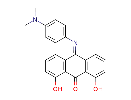 Molecular Structure of 10383-69-4 (9(10H)-Anthracenone,
10-[[4-(dimethylamino)phenyl]imino]-1,8-dihydroxy-)