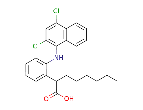 Molecular Structure of 62809-32-9 (Benzeneacetic acid, 2-[(2,4-dichloro-1-naphthalenyl)amino]-a-hexyl-)