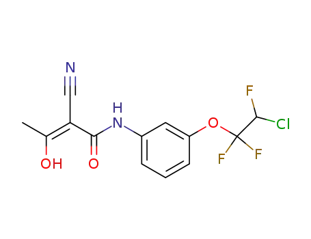 Molecular Structure of 62004-33-5 (2-Butenamide,
N-[3-(2-chloro-1,1,2-trifluoroethoxy)phenyl]-2-cyano-3-hydroxy-)
