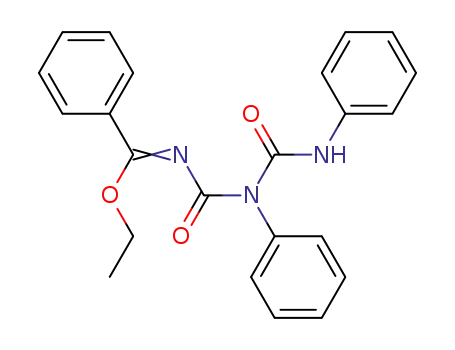 Molecular Structure of 62220-92-2 (Benzenecarboximidic acid,
N-[[phenyl[(phenylamino)carbonyl]amino]carbonyl]-, ethyl ester)