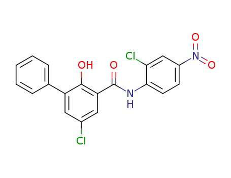 Molecular Structure of 16716-67-9 ([1,1'-Biphenyl]-3-carboxamide,5-chloro-N-(2-chloro-4-nitrophenyl)-2-hydroxy-)