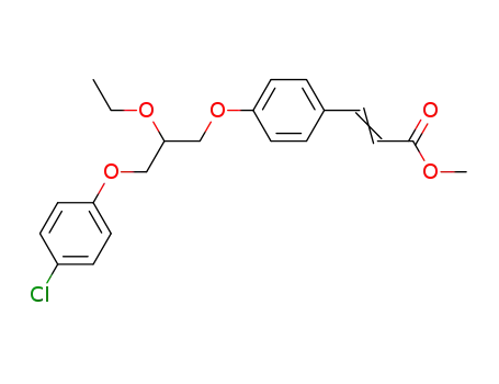 Molecular Structure of 66413-30-7 (2-Propenoic acid, 3-[4-[3-(4-chlorophenoxy)-2-ethoxypropoxy]phenyl]-,
methyl ester)
