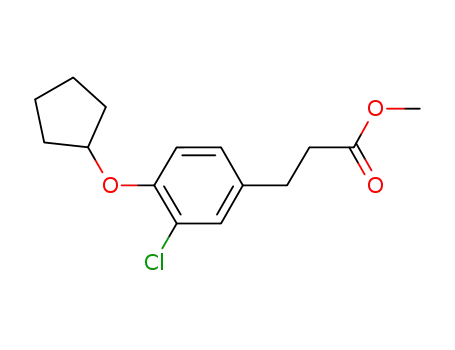 Molecular Structure of 847063-45-0 (Benzenepropanoic acid, 3-chloro-4-(cyclopentyloxy)-, methyl ester)