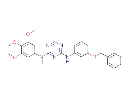 Molecular Structure of 333726-77-5 (1,3,5-Triazine-2,4-diamine,
N-[3-(phenylmethoxy)phenyl]-N'-(3,4,5-trimethoxyphenyl)-)