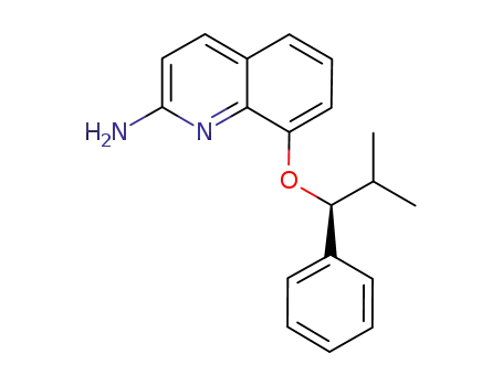 Molecular Structure of 635755-79-2 (2-Quinolinamine, 8-[(1S)-2-methyl-1-phenylpropoxy]-)