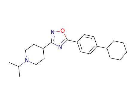Molecular Structure of 713147-25-2 (Piperidine,
4-[5-(4-cyclohexylphenyl)-1,2,4-oxadiazol-3-yl]-1-(1-methylethyl)-)