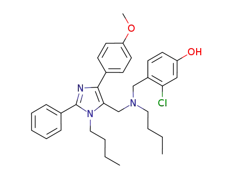 Phenol,
4-[[butyl[[1-butyl-4-(4-methoxyphenyl)-2-phenyl-1H-imidazol-5-yl]methyl]
amino]methyl]-3-chloro-