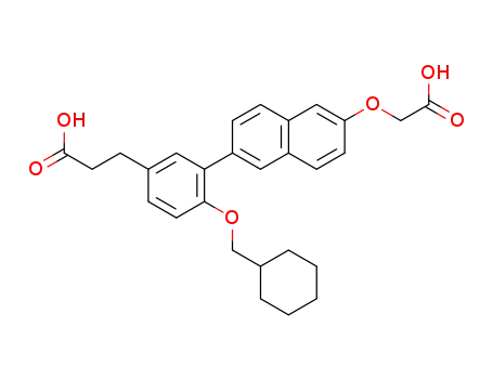Molecular Structure of 590411-79-3 (Benzenepropanoic acid,
3-[6-(carboxymethoxy)-2-naphthalenyl]-4-(cyclohexylmethoxy)-)