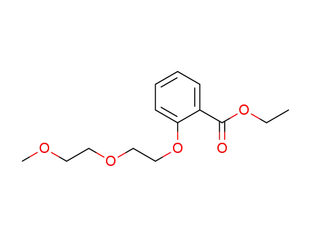 Molecular Structure of 179993-42-1 (Benzoic acid, 2-[2-(2-methoxyethoxy)ethoxy]-, ethyl ester)